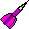 1 kleiner lila pinker Dartpfeil Spitze rechts oben