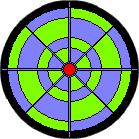 Dartscheibe Spielfeld blau grün