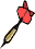 1 Dartpfeil rote Feder Spitze links