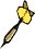 1 Dartpfeil gelbe Feder Spitze links
