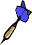 1 Dartpfeil blaue Feder Spitze links
