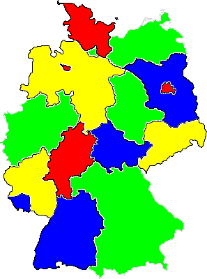 Deutschlandkarte mit Bundesländern bunt