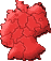 Deutschlandkarte rot mit Bundesländern