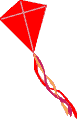 Rautendrachen rot mit Schwanz