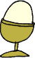 1 helles Ei im grünlichen Eierbecher