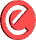 weißes e-Zeichen auf rotem Hintergrund