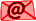 Briefumschlag rot mit at-Symbol