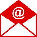 Brief rot weiß mit at-Zeichen