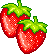 2 Erdbeeren hintereinander