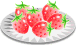 6 Erdbeeren auf einem Teller