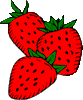 3 Erdbeeren hintereinander