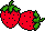 2 Erdbeeren eine stehend eine liegend