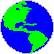 Erdkugel grüne Landmasse blaue Wasserfläche mit Nord- und Südamerika