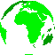 Erdoberfläche grüne Landmasse transparent mit Europe, Asien und Afrika
