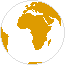 Erdkugel braune Landmasse voll transparent mit Südamerika, Afrike, Europe und Asien