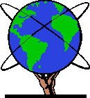 Erdkugel auf einer Hand gehalten, grüne Landmasse blaue Wasserfläche mit Südamerika und Afrika