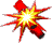 roter Böller explodierend