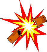 Dynamitstange orange explodierend