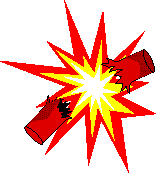 Dynamitstange rot explodierend