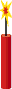 Dynamitstange rot mit brennender Lunte