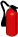 kleiner roter stehender Feuerlöscher Pulverlöscher
