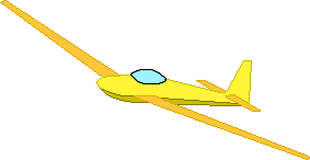 gelb oranges Segelflugzeug