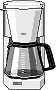 Kaffeemaschine weiss mit leerer Glaskanne