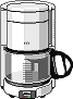 Kaffeemaschine weiss mit leerer Glaskanne
