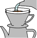 Kaffeeaufguß per Kaffeefilter aus Porzellan