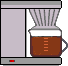 Kaffeemaschine mit gefüllter Glaskanne