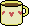 Becher Kaffee graugelbe mit Herzen