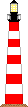 Leuchtturm rot weiß quer gestreift kein Licht
