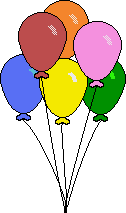 6 verschiedenfarbige Luftballons zusammengebunden