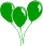 3 grüne Luftballons