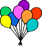 8 zusammengebundene verschiedenfarbige Luftballons
