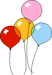 4 verschiedenfarbige durchscheinende Luftballons
