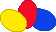 3 bunte Ostereier gelb rot blau