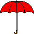 geöffneter roter Regenschirm