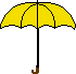 geöffneter gelber Regenschirm