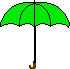 geöffneter grüner Regenschirm