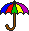 geöffneter bunter Regenschirm