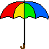 geöffneter bunter 4farbiger Regenschirm