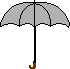 geöffneter grauer Regenschirm