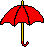 geöffneter roter Regenschirm