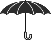 geöffneter schwarzer Regenschirm