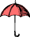 roter geöffneter Regenschirm