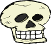 lächelnder beiger Totenkopf