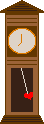 Standuhr Holzfarben mit Pendel in Herzform