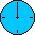 kleine runde Wanduhr pastellblau