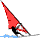 Windsurfer von rechts rotes Segel